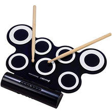 Load image into Gallery viewer, Milisten Hand Roll-up Drum Kit Jazz Drum USB Electronic Dual Speaker Folding Drum (Black)
