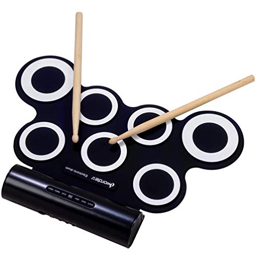 Milisten Hand Roll-up Drum Kit Jazz Drum USB Electronic Dual Speaker Folding Drum (Black)