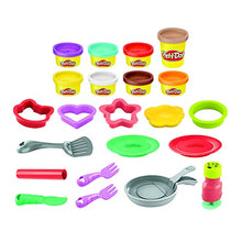 Load image into Gallery viewer, Play-Doh Kitchen Creations Flip &#39;n Pancakes Playset 14-Piece Breakfast Toy for Kids 3 Years and Up with 8 Non-Toxic Modeling Compound Colors
