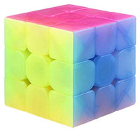 TANCH Qiyi Warrior W 3x3x3 Jelly Speed Cube Stickerless Transparent Magic Cube Puzzle Toy Colorful