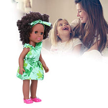 Load image into Gallery viewer, Comfortable African Black Girl Doll,(Q14-156 green leaf oblique shoulder skirt)
