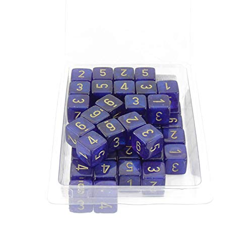 Royal Purple Borealis Dice Luminary with Gold Numbers D6 Aprox 16mm (5/8in) Pack of 50 Wondertrail