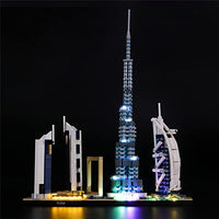 GEAMENT LED Light Kit for Architecture Skylines Dubai - Compatible with Lego 21052 Building Blocks Model (Lego Set Not Included) (with Instruction)