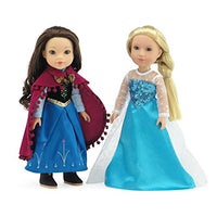 Emily Rose 14 Inch Doll Clothes | Princess Elsa and Anna Frozen Inspired Outfit Set | Fits 14