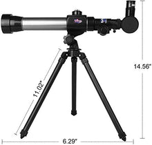 Load image into Gallery viewer, HONPHIER Kids Telescopes 20X-30X-40X Adustable Childrens Science Astronomical Telescope for Kids Beginners Astronomy Stargazing, with Tripod Toy Set
