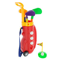 Hey! Play! Toddler Toy Golf Play Set with Plastic Bag, 2 Clubs, 1 Putter, 4 Balls, Putting Cup Indoor or Outdoor Use for Toddlers Boys and Girls