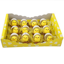 Load image into Gallery viewer, AXYRXWR Pack of 12pcs, 1.6 inches High Small Easter Chenille Chicks Easter Bonnet Decoration Easter Cake Decoration (Yellow, ONE Size)
