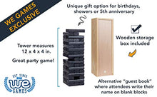 Load image into Gallery viewer, WE Games Wood Block Party Game - Includes 12 in. Wooden Box and die - Black Blocks
