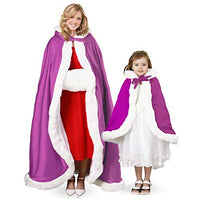 Hooded Cape Wedding Cloak for Women Lady Flower Girl Infant Junior Bridesmaid Winter Bride Lilac 32