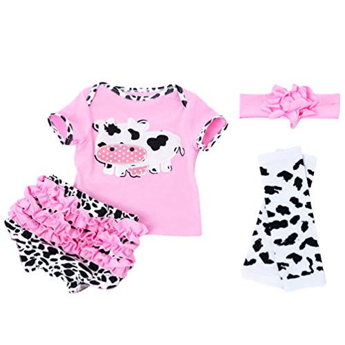 VALICLUD 4pcs Reborn Dolls Clothes for 20-22 Reborn Doll Cow Print Newborn Costume Set Kids Year of The Ox Zodiac Gifts Spring Festival Lunar New Year Party Favors