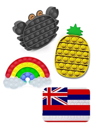 Hawaiian Pop-It Pack (Aama Crab, Pineapple, Rainbow, Hawaiian Flag)