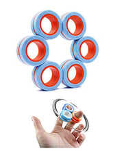 Load image into Gallery viewer, BESIACE Magnetic Finger Ring Stress Relief Magnet Toy Decompression Spinner Game Magic Ring Props Tools 3pcs/6pcs (6Pcs Blue)
