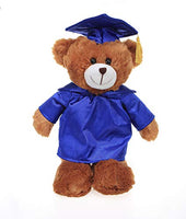 Plushland Brown Bear Plush Stuffed Animal Toys Present Gifts for Graduation Day, Personalized Text, Name or Your School Logo on Gown, Best for Any Grad School Kids 12 Inches(Royal Cap and Gown)