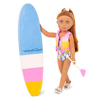 Glitter Girls - Tammy 14-inch Poseable Paddle Board Doll with Swimsuit Outfit, Paddle Board, & Life Jacket - Dolls for Girls Age 3 & Up