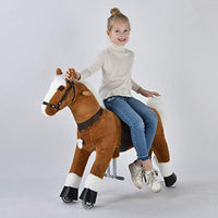 UFREE Horse Best Birthday Gift for Girls. Ride on Walking Horse Toy , Height 36 inch for Children 4 to 9 Years Old, Amazing Birthday Surprise.(White Mane and Tail)