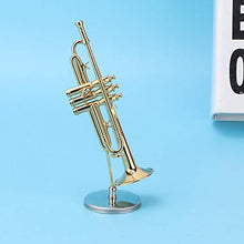 Load image into Gallery viewer, Sheens Miniature Trumpet, Mini Trumpet Model Musical Instrument Models Ornament Dollhouse Delicated Golden Musical Craft Gifts Home Decor Ornaments
