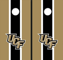 Load image into Gallery viewer, University of Central Florida Black and Gold Matching Long Stripe Cornhole Boards
