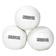 Load image into Gallery viewer, Zeekio Lunar Juggling Balls - [Set of 3], Professional UV Reactive, 6-Panel Balls, Synthetic Leather, Millet Filled, 110g Each, Solid White
