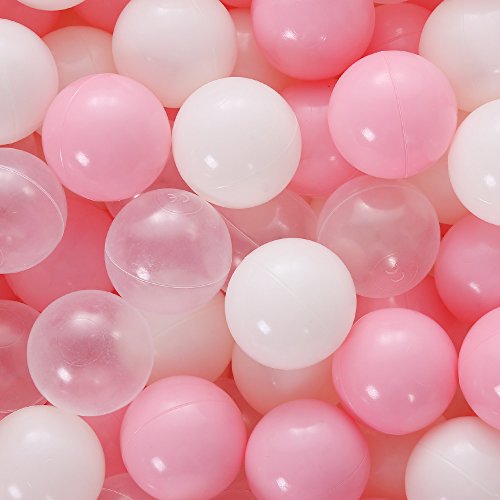PlayMaty Ball Pit Balls - 2.36inches Phthalate&BPA Free Plastic Ocean Colour Play Balls for Kids Toddlers and Babys for Playhouse Play Tent Playpen Pool Party Decoration Pack of 70 (Pink)