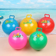 Load image into Gallery viewer, TOYANDONA 5pcs Hopper Balls Bouncy Ball with Handle Large Bouncing Ball Cartoon Pattern Jumping Ball for Toddlers Kid Children Random Color
