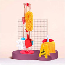 Load image into Gallery viewer, Teerwere Kids Cleaning Set Pretend Play Household Toys with Kid Stand Brush Broom Mop Dustpan Duster Rag Housework (Color : Red, Size : 10 Pcs Set)
