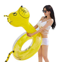 Adorable Tiger Pattern Thickened Swimming Ring Inflatable Sequins Water Playing Ring for Adult Summer