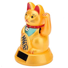 Load image into Gallery viewer, Fortune Cat Solar Powered Welcoming Waving Beckoning Fortune Lucky Cat Home Stores Car Decor
