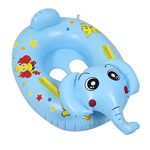 Jiaye Cartoon Anime Keychain Cute Cartoon Swimming Ring Safty Ride-on Float Inflatable Kids Swimming Pool Rings Water Toys Swim Circle (Color : Elephant)