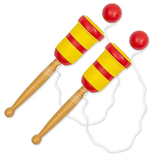 ArtCreativity Wooden Catch Ball Game, Set of 2, Vintage Catch Toys for Kids, Wood Design, Indoor and Outdoor Games for Backyard, Park, and Beach Fun, Best Gift Idea