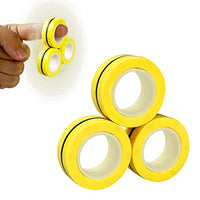 Anditoy Magnet Rings Finger Toys Fidget Magical Ring for Man Woman Teens Kids Boys Girls Anxiety Stress Relief Christmas Stocking Stuffers Gifts (Yellow)