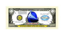 Load image into Gallery viewer, American Art Classics Endangered Blue Whale Million Dollar Bill - Set of 25
