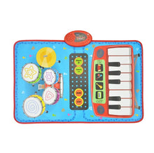 Load image into Gallery viewer, 2-in-1 Drum &amp; Keyboard Piano Comb Play Mat Music Dance Mat, Early Educational Toys for Toddler Girls Boys, with 5pcs Drum Set, 5 Demos
