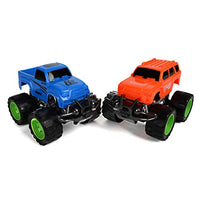 Roxie 2 Pack Friction Powered Mini Monster Truck Toys for Boys Girls, Push and Go Toy Car for Kids