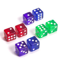 Load image into Gallery viewer, Brybelly 400 Count Of 16mm Dice, 6 Sided â?? Purple, Blue, Green, Red Colored Dice â?? Great For Boa
