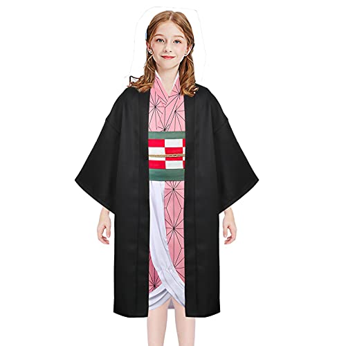 Kamado Nezuko Costume for Kids Anime Role Play Kimono Outfit Uniform Costume Set Halloween Party