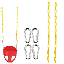 Load image into Gallery viewer, Ymeibe Swing Chains (2) Fully Coated for Swing Set with 4 Free Quick Links Anti-Rust Iron Link Chains Playground Kids Tree Swing Seat Accessories and Replacement Support 660 Lb (Yellow)
