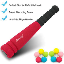 Load image into Gallery viewer, Aoneky Min Foam Bat with Multi Balls for Toddler - Indoor Soft Super Safe TBall Set Toys for Kids Age 1 Years Old (Red)
