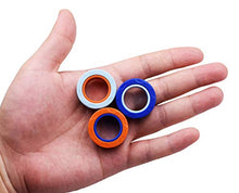 Load image into Gallery viewer, BESIACE Magnetic Finger Ring Stress Relief Magnet Toy Decompression Spinner Game Magic Ring Props Tools 3pcs/6pcs (6Pcs Dark Blue)

