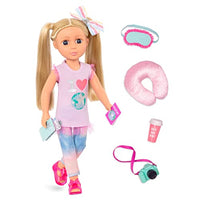 Glitter Girls - Percy14-inch Poseable Fashion Doll with Travel Accessories & Camera - Blonde Hair & Unique Purple Eyes - Dolls for Girls Age 3 & Up
