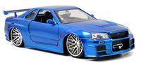 Jada Toys Fast & Furious Nissan Skyline GT-R (R34) Die-Cast Car, 1:24 Scale Blue