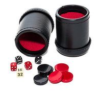Wall Street Dice Cups with Uria Stone, Dice & Backgammon Checkers