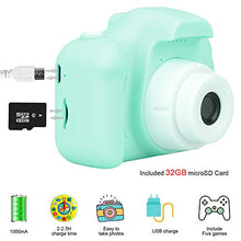 Load image into Gallery viewer, Kids Camera for Boys and Girls Digital Selfie Camera Upgrade13MP 1080P IPS 2 Inch HD Screen Photos &amp; Video Camcorders Rechargeable for Kids Aged 3 Year and Up Toy Christmas Birthday Gifts (Green)
