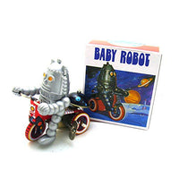 MS013 Ring Robot Retro Theme Novelty Pendants Tin Toys Wind-Up Toy Adult Collection Gift