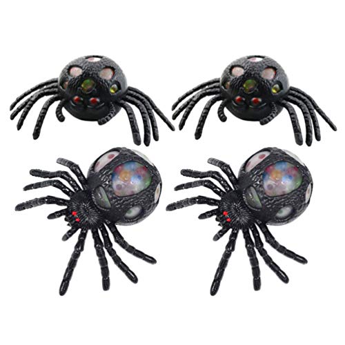 BESPORTBLE 4 Pcs Halloween Simulation Spider Toy Sturdy Spider Toy Scarry Spider Vent Ball Spider Knead Ball for Adult