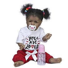 Load image into Gallery viewer, Zero Pam African American Dolls Full Body Black Reborn Baby Girl Doll 22 inch 55cm Reborn Toddler Dolls with Primary Teeth Washable and Waterproof
