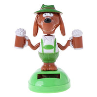 QUQUTWO Solar Powered Dancing Bobble Head Beer Dog Educational Toy Car Ornament Toy Kids