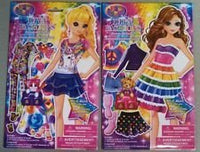 Lisa Frank Diva Fashions Dress Up Paper Sticker Doll(mix & match 15 fashions accessories) - Varied Character