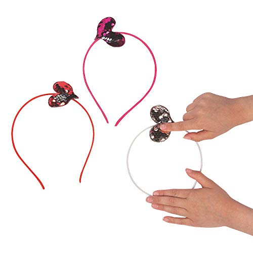 Fun Express Flipping Sequin Heart Headbands - Apparel Accessories - 6 Pieces