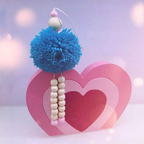 N/A Beads Children Tent Hair Ball Angel Wooden Beads Villain Pendant Decoration Toys(White) (Color : Blue)
