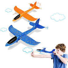 Load image into Gallery viewer, VCOSTORE 2 Pack Foam Airplanes,17.3&quot; Large Throwing Foam Glider Plane,2 Flight Mode Flying Styrofoam Toys Gifts for Kids Boys Girls 3 4 5 6 7 8 9 10 11 12 Years Old

